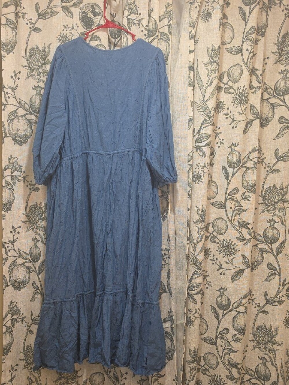 XXL Old Navy Blue V-Neck Button-Tier Maxi Dress - Picture 3 of 4
